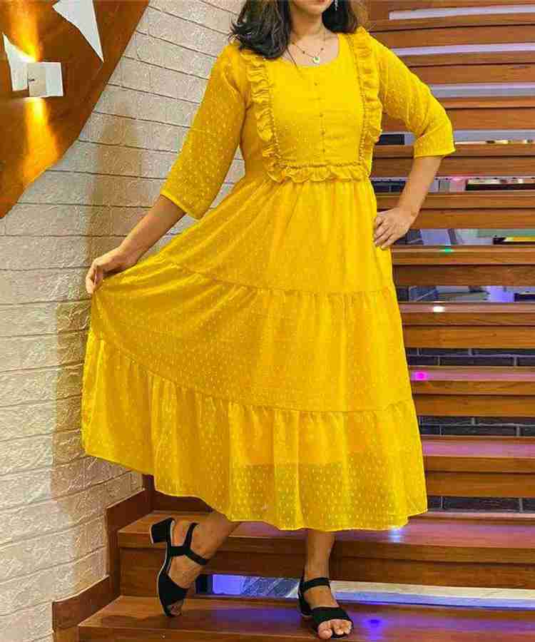 Shreeji Boutique Women Fit and Flare Yellow Dress Buy Shreeji Boutique Women Fit and Flare Yellow Dress Online at Best Prices in India Flipkart