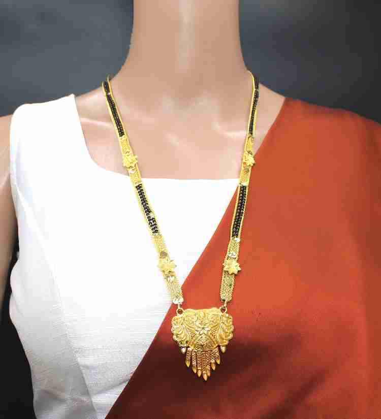 One gram gold black beads mangalsutra best sale