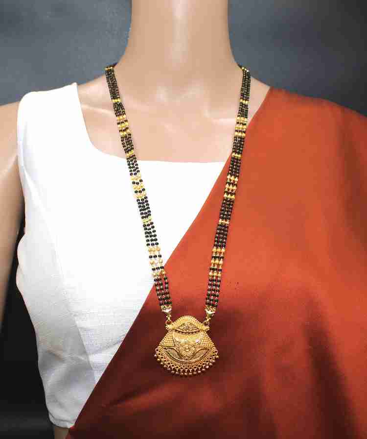 SONI DESIGNS TraditionaL One Gram Gold Plated 30 Inch Long Black