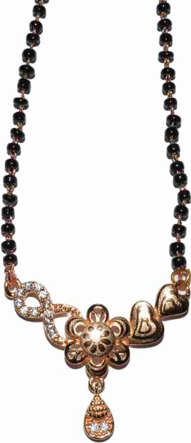 KIMY Classic Crystal AD American Diamond Zircon jarkan Rose Gold Plated Mangaslutra Alloy Mangalsutra Price in India Buy KIMY Classic Crystal AD American Diamond Zircon jarkan Rose Gold Plated Mangasl...