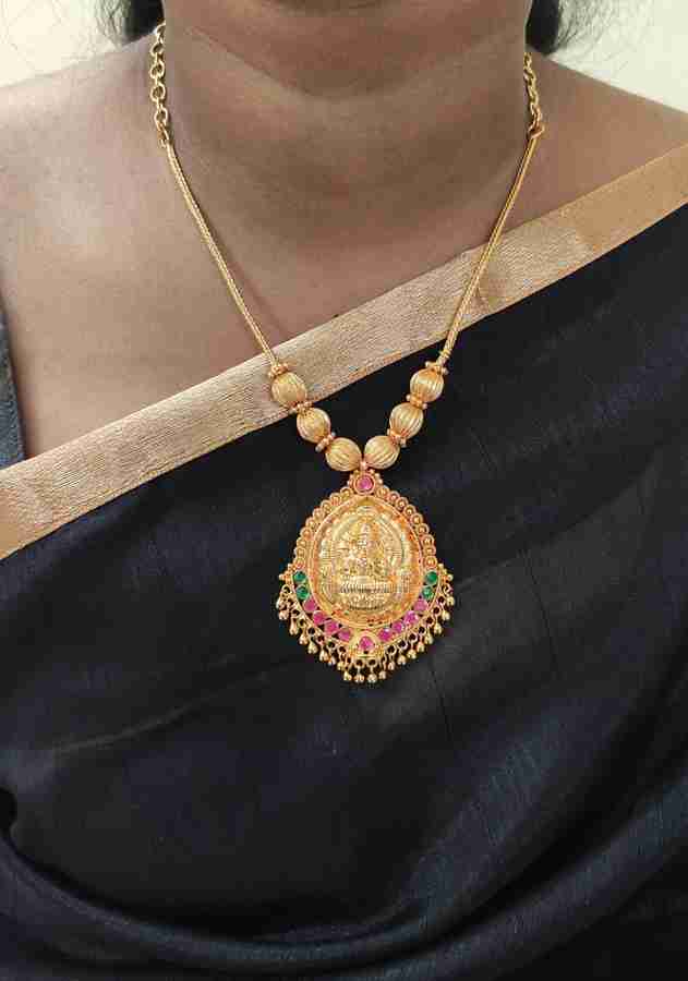 One gram outlet gold lakshmi pendant