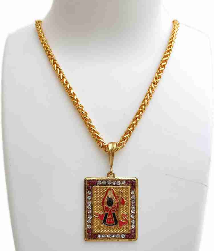 Maa Khodiyar pandal Locket with Chain for mens and boys Gold plated Price in India Buy Maa Khodiyar pandal Locket with Chain for
