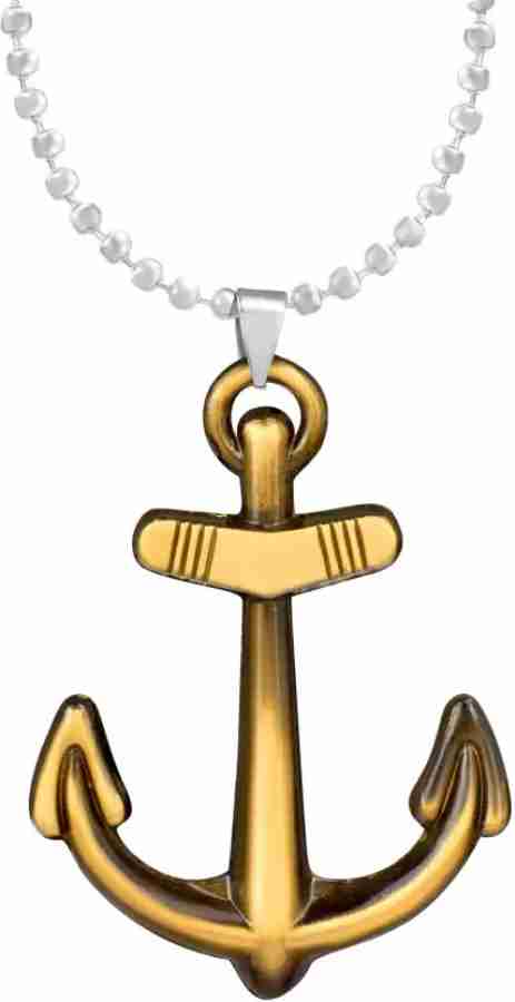 Love And Promise Antique Heavy 3D Design Gold Anchor Pendant