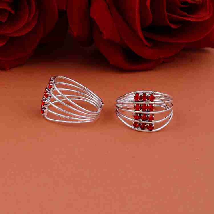 SILVER SHINE Adjustable Bichhiya Lovely Stylish Toe Ring Alloy