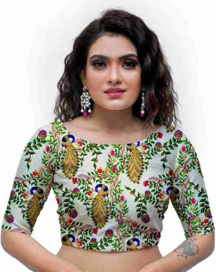 Rajvin Net Lace Printed Blouse Material Price in India Buy