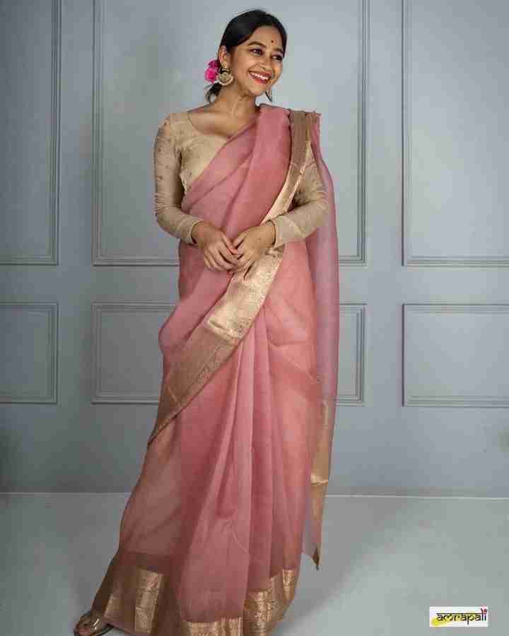 Buy Fashionfeild Self Design Bollywood Organza Pink Sarees Online Best Price In India Flipkart