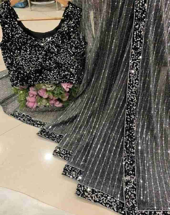 Buy Wholesale Wala Self Design Bollywood Net Black Sarees Online @ Best  Price In India
