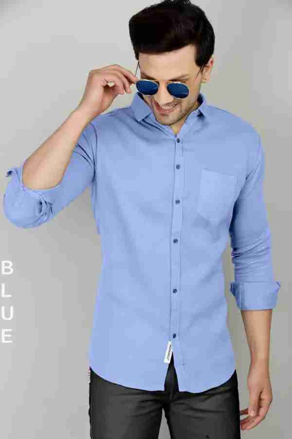 Light blue shirt outfit mens casual deals