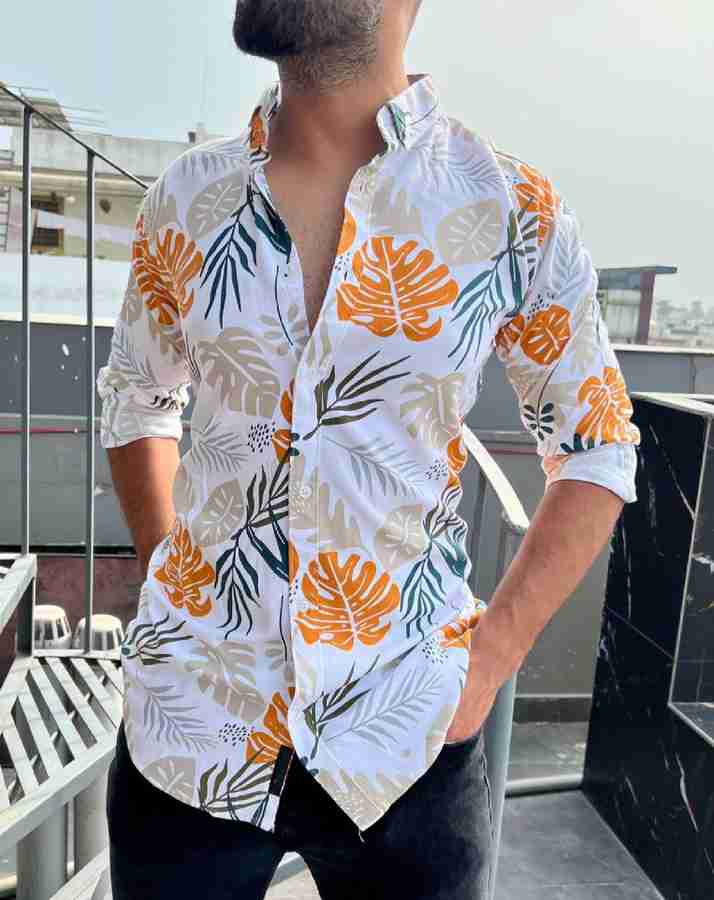 White shirt for men printed cheap