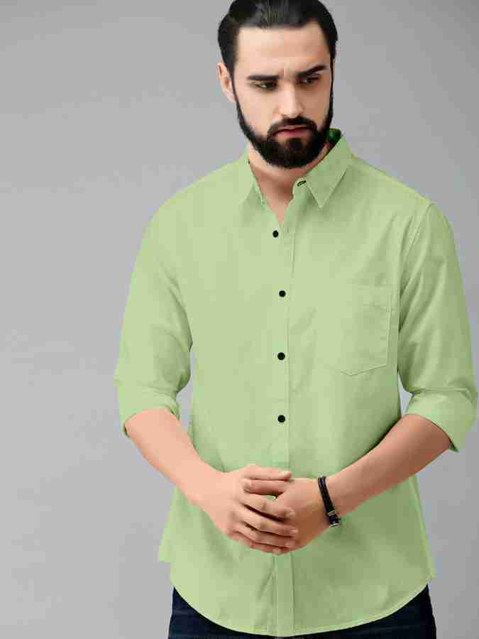 Green sales casual shirt