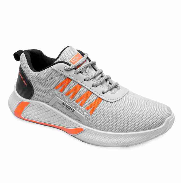Nike grey cheap orange shoes