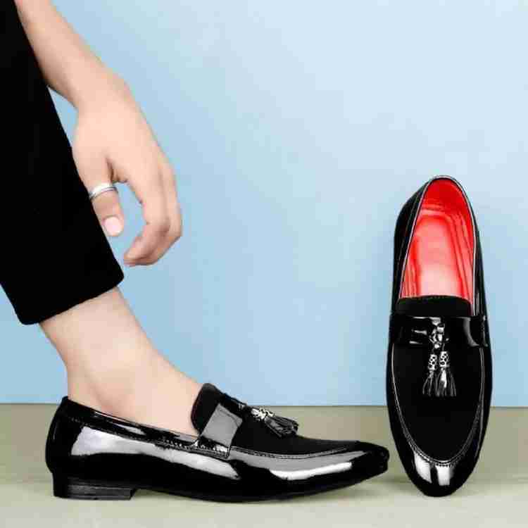 Black stylish loafers on sale