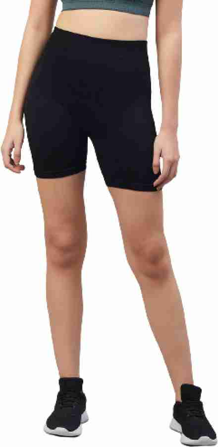 ELEG & STILANCE Solid Women Black Sports Shorts - Buy ELEG & STILANCE Solid Women  Black Sports Shorts Online at Best Prices in India