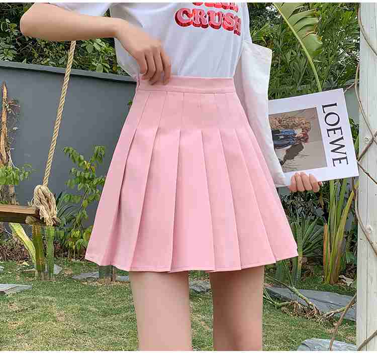 Pink pleated full shop skirt