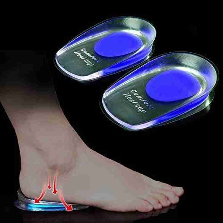 JPWORLD Gel Heel cups Silicon Heel Pad for Heel Ankle Pain Heel Spur Shoe Support Pad for Men and Women Shock Cushion Pad for Heels 1 PAIR Pack Of 2 Pack Of