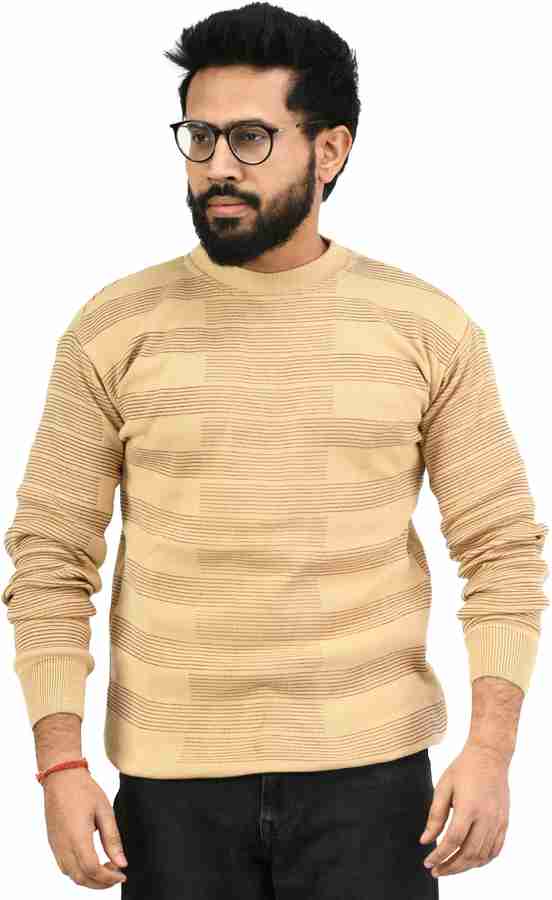 Life and style Self Design Round Neck Casual Men Beige Sweater Buy Life and style Self Design Round Neck Casual Men Beige Sweater Online at Best Prices in India Flipkart