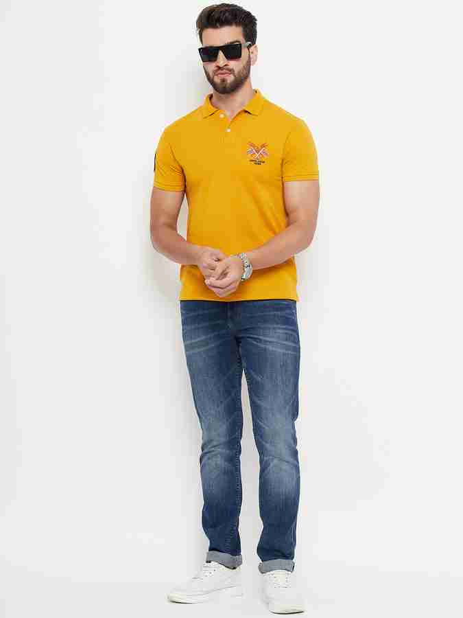 RELANE Solid Men Polo Neck Gold T Shirt Buy RELANE Solid Men Polo Neck Gold T Shirt Online at Best Prices in India Flipkart