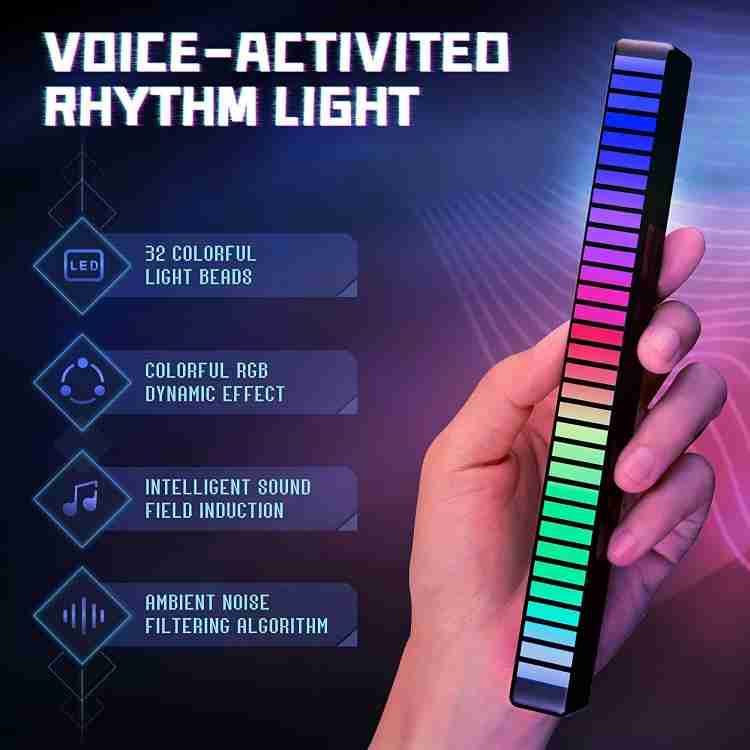 Neonlichter Runde Abstimmung Auto Effekt Musik Rhythmus Blaues Licht 2pcs