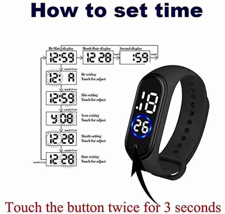 Pappi Boss Digital Watch For Men Women Buy Pappi Boss Digital Watch For Men Women Unisex Set of 2 Black White LED Online at Best Prices
