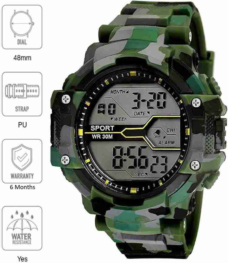 Digital deals camo watch