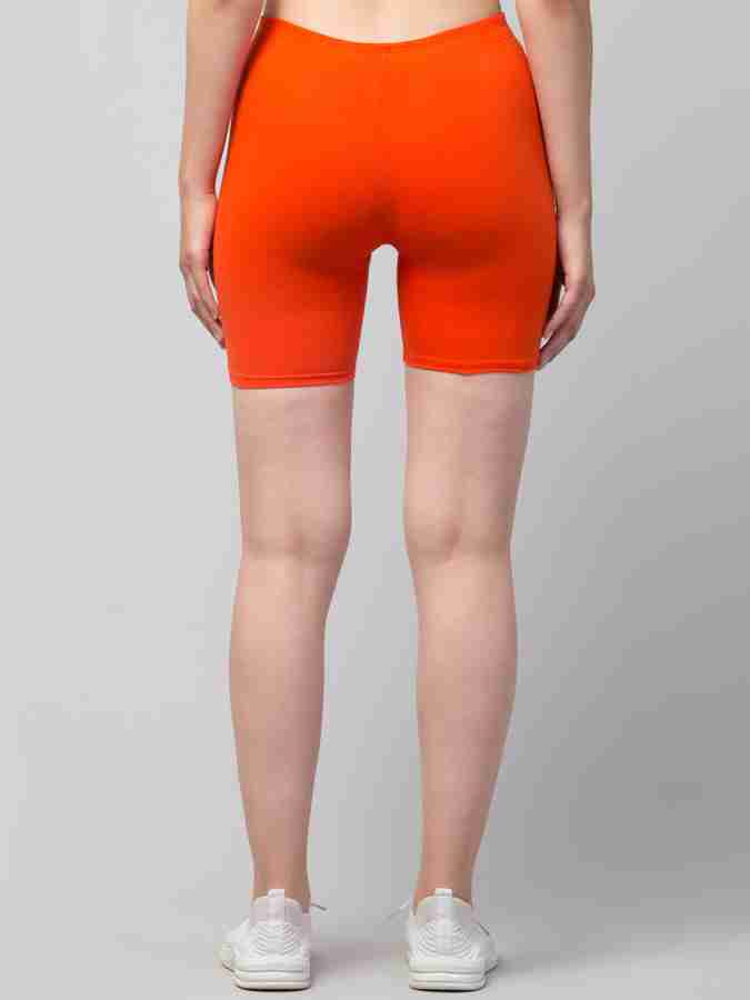 Orange cycling shorts women's store