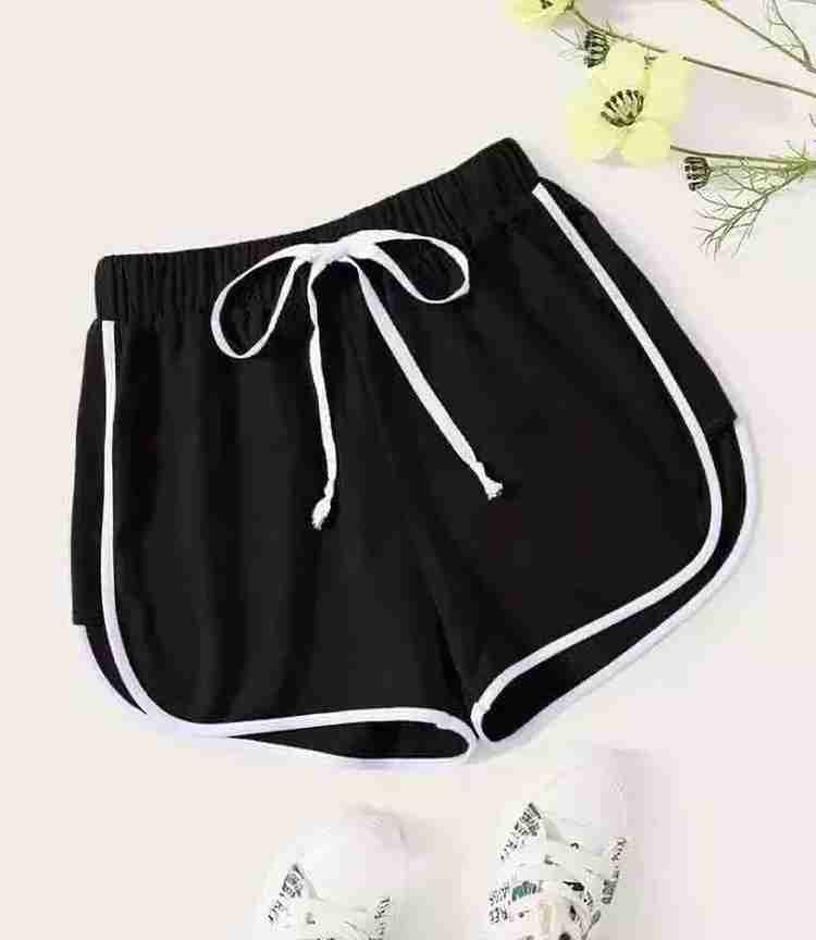 Black and white striped shorts womens deals