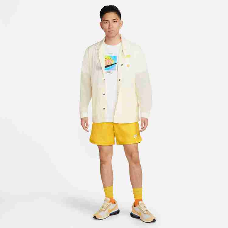 Nike fleece shorts yellow cheap
