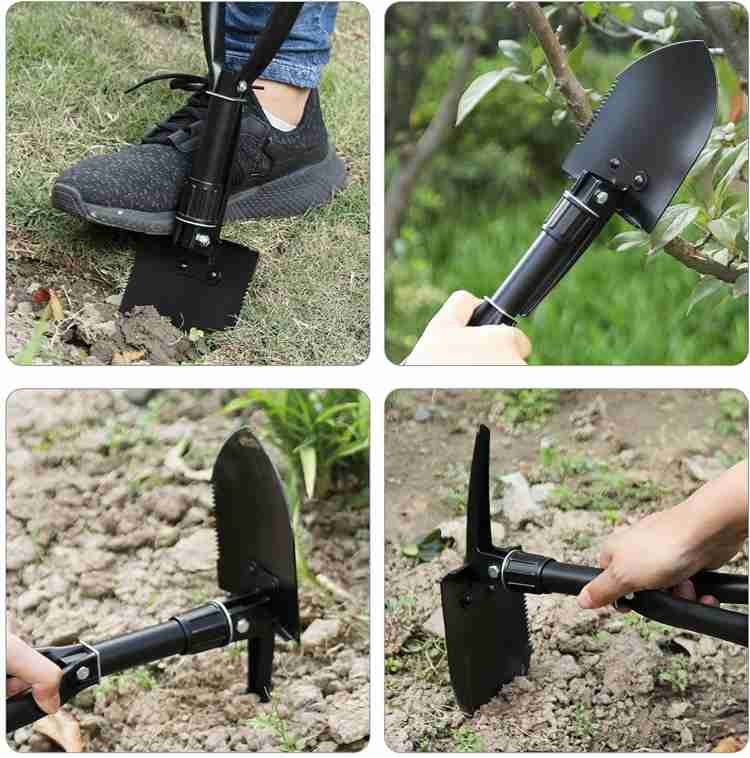 AASONS Camping Folding Shovel w Pick Entrenching Tool