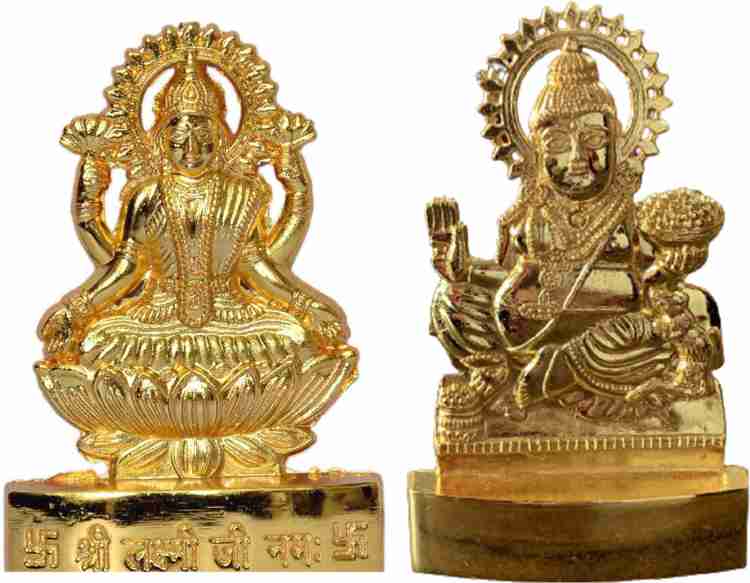 Gupangam Laxmi and Kuber ji idol 11cm Brass Finish set of 2 (Golden) for  homedecor Decorative Showpiece - 11 cm Price in India - Buy Gupangam Laxmi  and Kuber ji idol 11cm