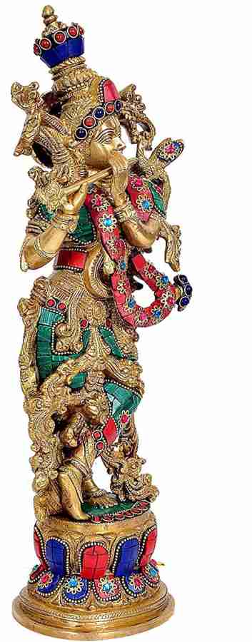 Brass statue villa Radha Krishna Large Brass Figurine Hindu God Statue,  Height : 15 In Decorative Showpiece - 38.3 cm Price in India - Buy Brass  statue villa Radha Krishna Large Brass