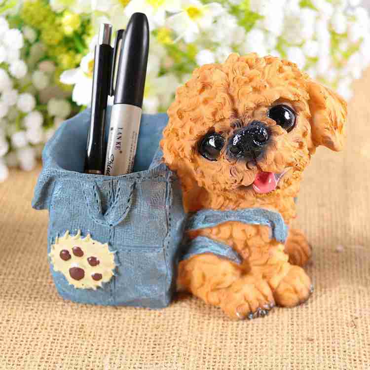 TIED RIBBONS Cute Dog Decorative Pen Stand for Gift office Desk Kids Study Table 11.5 cm X 9 cm X 11 cm Multicolor Decorative Showpiece 11 cm Price in India