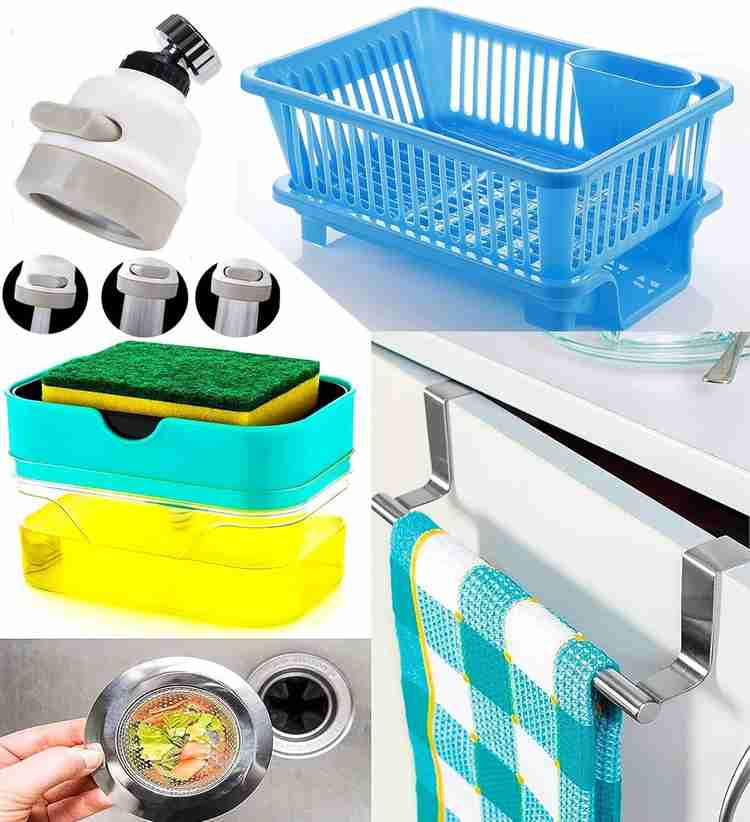 Angel Bear 5pc Kitchen Sink Accessories Combo Sink Dish Drainer Drying Rack Sink Sponge Holder Price in India Buy Angel Bear 5pc Kitchen Sink Accessories Combo Sink Dish Drainer Drying Rack