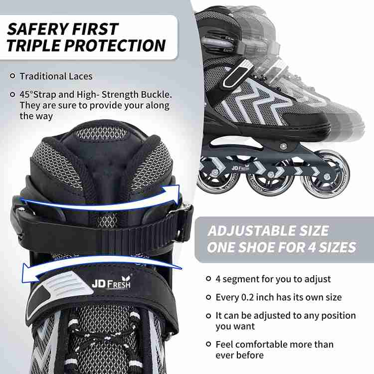 JD FRESH Wheels Skating Shoes for Boys and Girls 10 to 14 Age with