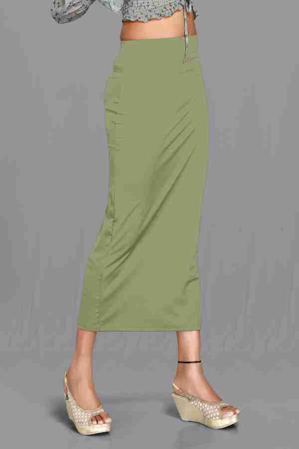 Trendmalls Olive Green Lycra Spandex Saree Shapewear Petticoat for  Women,Sari Silhouette, Skirts for Women, Saree Shaper - Trendmalls - 4177214