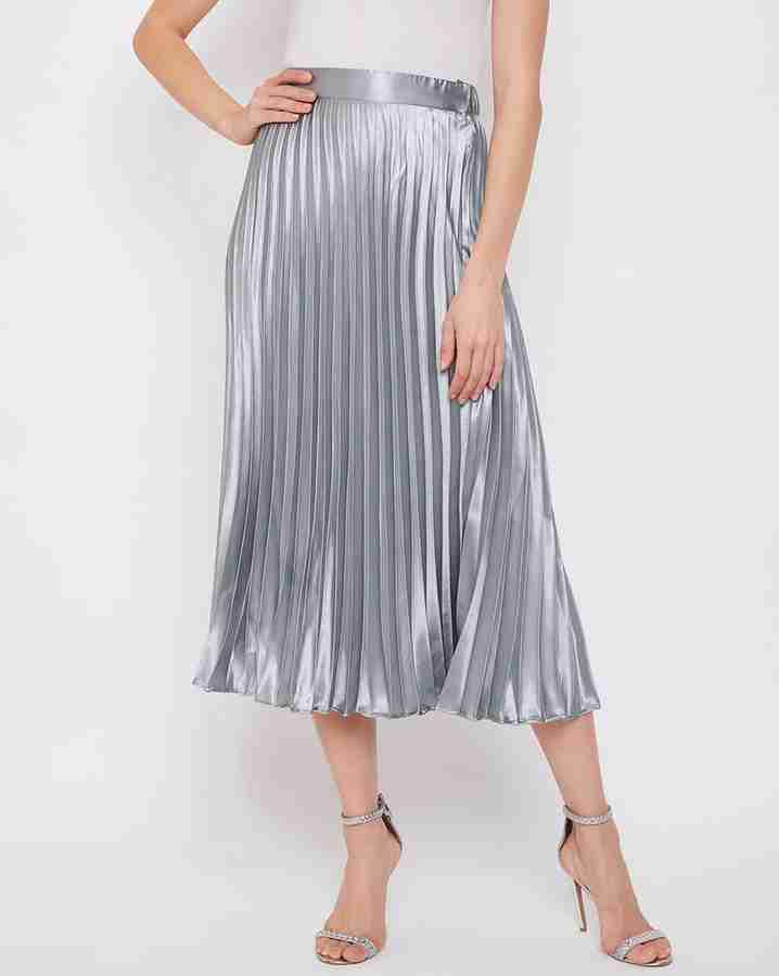 PG COLLECTION Solid Women Pleated Grey Skirt Buy PG COLLECTION Solid Women Pleated Grey Skirt Online at Best Prices in India Flipkart