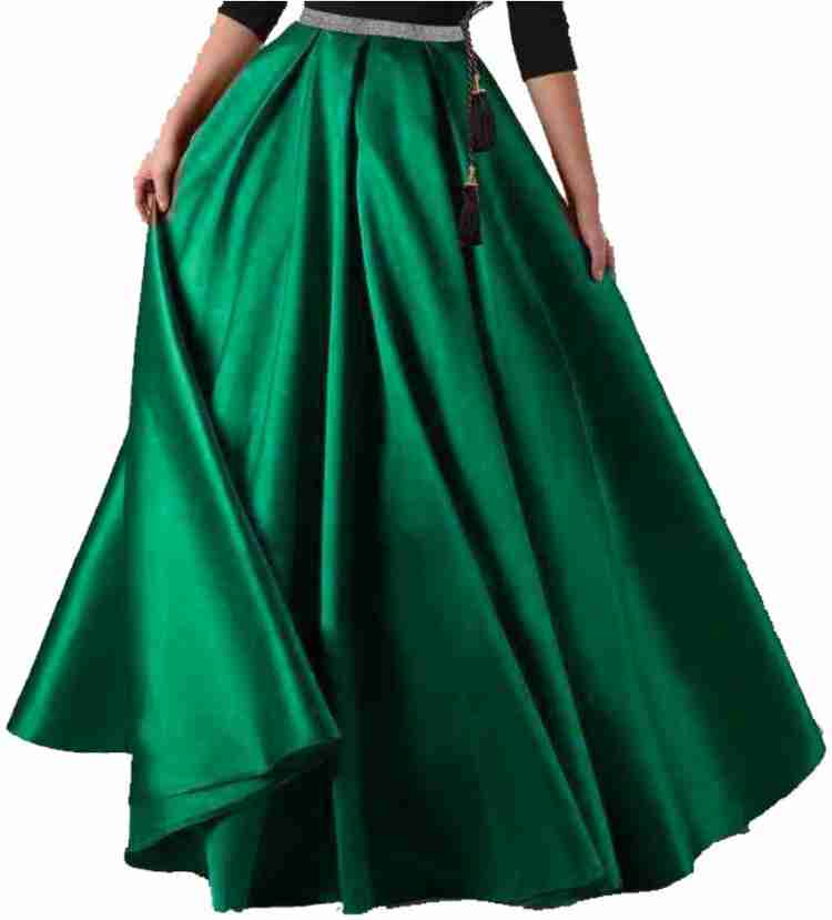 Flared green skirt best sale