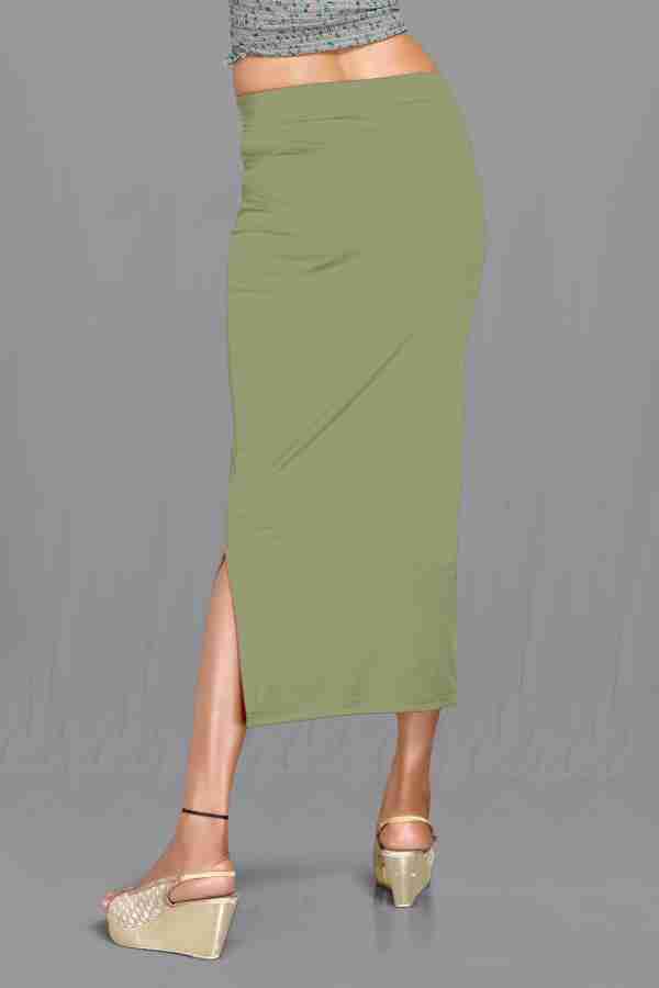 Trendmalls Olive Green Lycra Spandex Saree Shapewear Petticoat for Women, Sari Silhouette, Skirts for Women, Saree Shaper - Trendmalls - 4177214