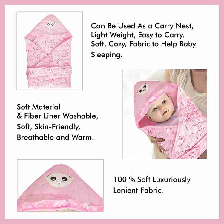 En ligne Baby Wrapper Quilted Baby Bedding Hoodie Receiving Wrapper Cotton Filled Fiber Sleeping Bag Flipkart