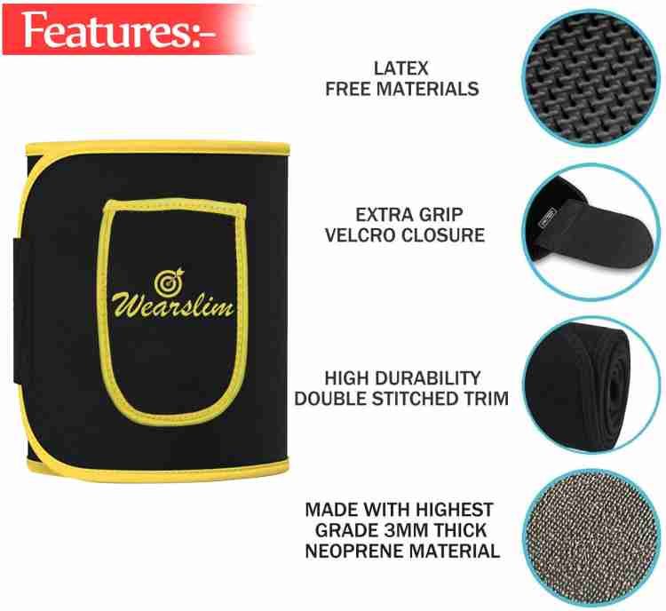 Wearslim Premium Sweat Waist Trainer Belt with Pocket Sauna Effect Sweat Trimmer Belt Slimming Belt Price in India Buy Wearslim Premium Sweat Waist Trainer Belt with Pocket Sauna Effect Sweat Trimmer