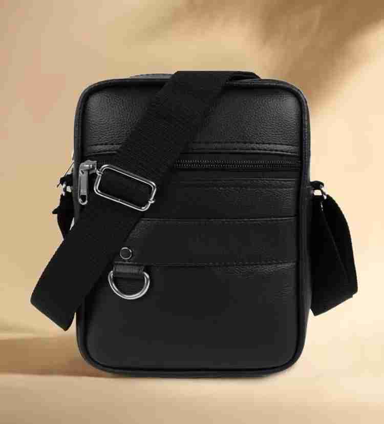 ZUHUUR Black Sling Bag Mini Cube Sling Bag for Men Cross body Mobile Side Bags Travel Chest Bags BLACK Price in India Flipkart