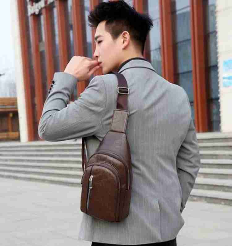 Axtitude Brown Shoulder Bag New Men Chest Bag Messenger Bag Brand Fashion Casual Men BROWN Price in India Flipkart