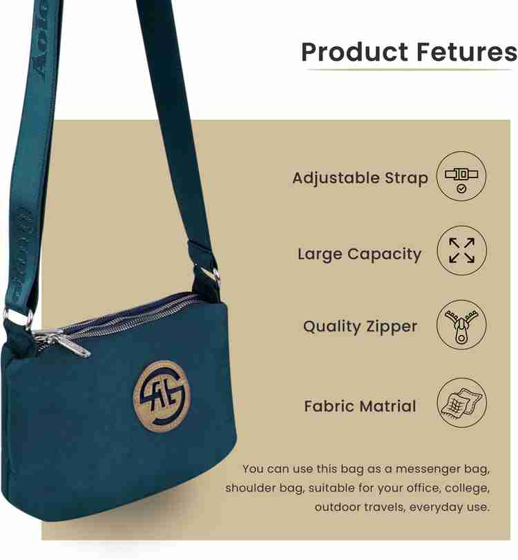 STORITE Green Sling Bag Women s Style Portable Handbag Bag with Adjustable Single Strap Dark Turquoise Price in India Flipkart