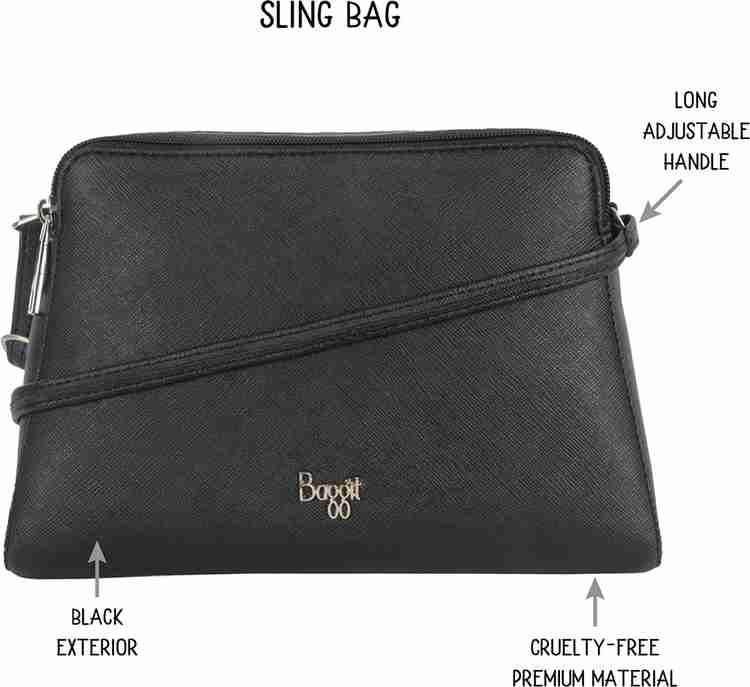 Baggit Black Sling Bag LP VIENNA S VALORI 5 BLACK BLACK Price in