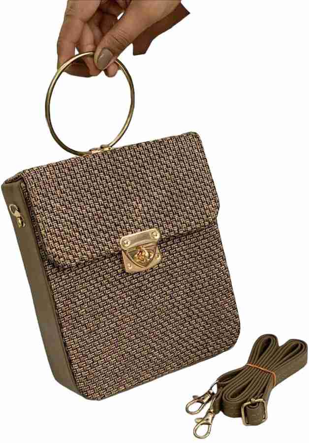 HD Fashion Khaki Sling Bag Evening Bags Bling Clutch Purses Sling Bag For Girls and Women Mehndi Price in India Flipkart