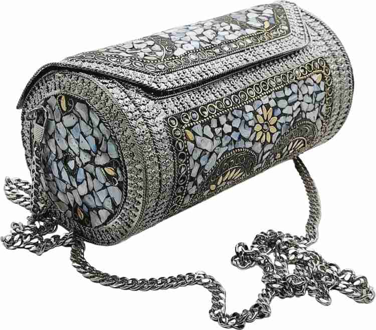 Cylinder hot sale clutch bag