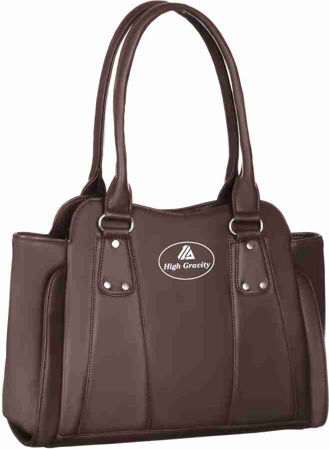 High Gravity Brown Shoulder Bag Women Stylish Trendy Collage Casual Formal Office Handbags Shopping Bags TAN Price in India Flipkart