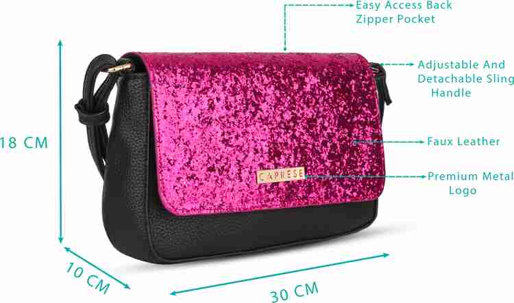 Caprese Black Sling Bag NARS SLING GT BLACK METTALIC Black