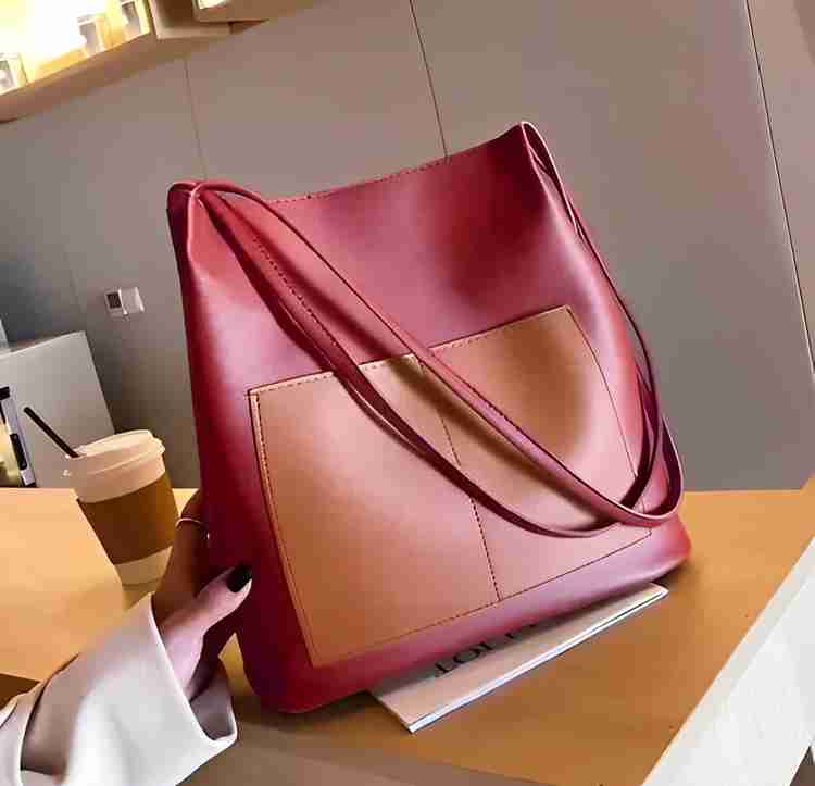 Korean leather store tote bag