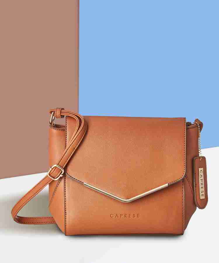 Caprese Orange Sling Bag Yondella Sling Medium Saddle