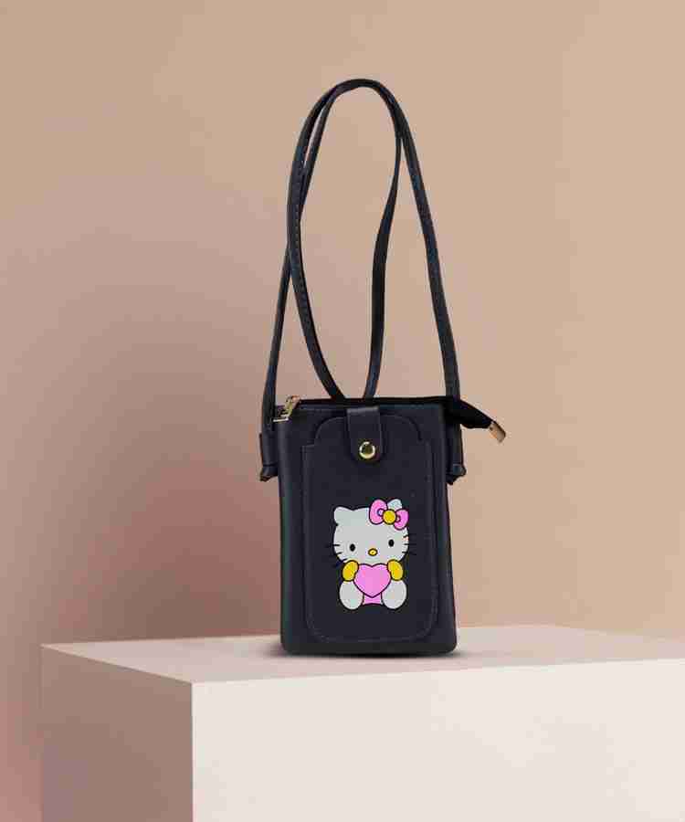 DESENCE Black Sling Bag Mobile pouch Sling for All Smart phones easy carry with Money pocket Black Price in India Flipkart
